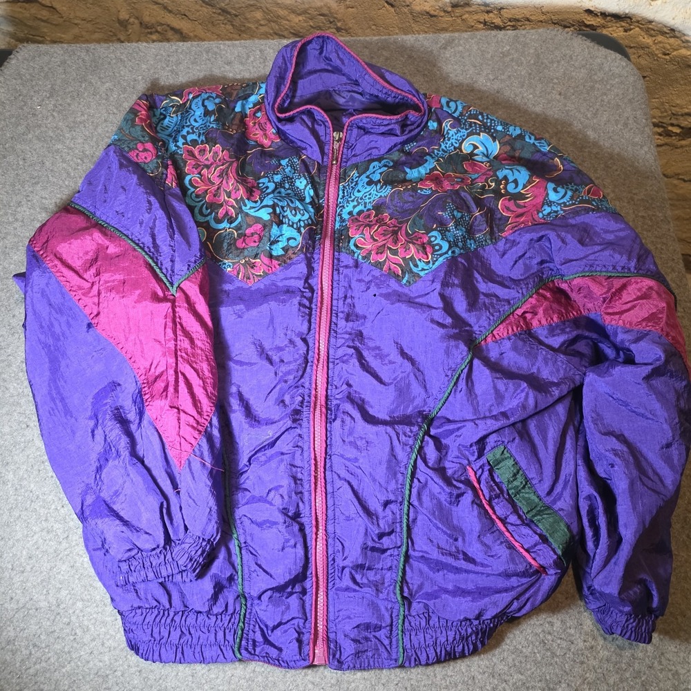 Vintage Westport LTD Women's Purple Windbreaker Jacket Size Large D1